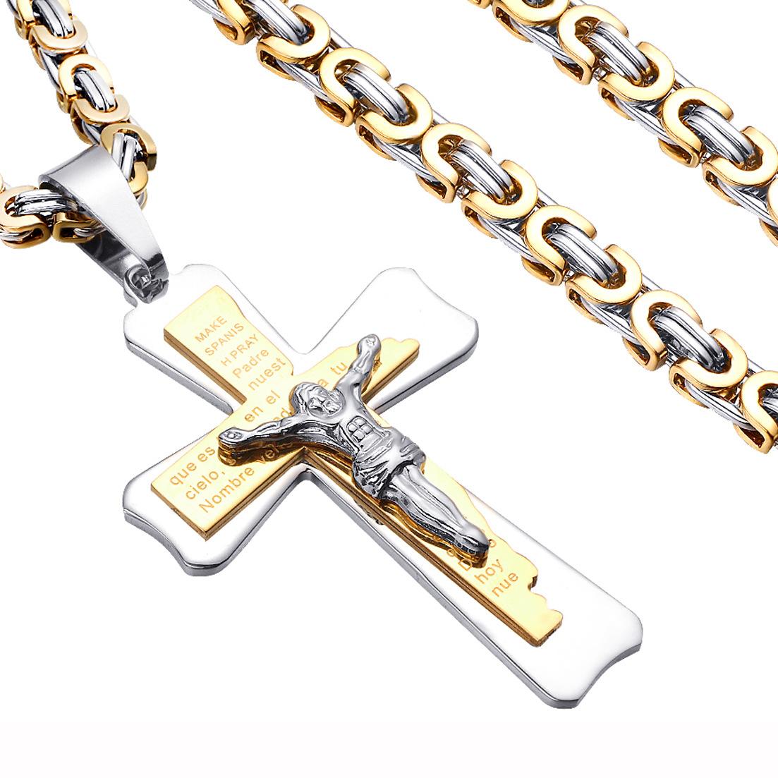Модный мужской изысканный кулон 18-каратного золота крест lPendant ожерелье для мужчин