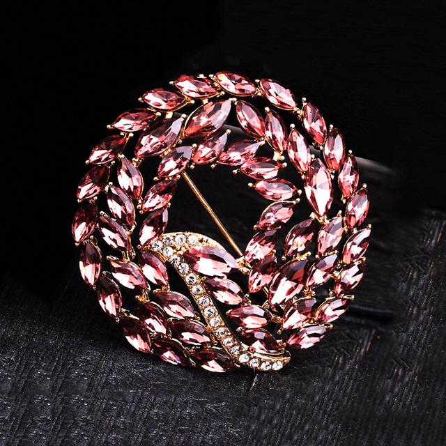 Творческий Изысканный Кристалл Цветок Брошь Стразы Изысканный Модный Значок Одежда Корсаж