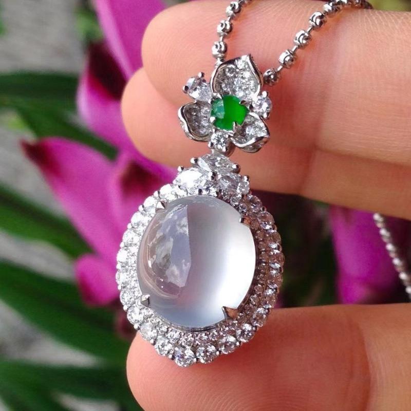 Оригинальное нежное ожерелье из натурального ледяного халцедона для женщин, изысканный модный кулон, высококачественные ювелирные изделия, свадебный подарок 45cm