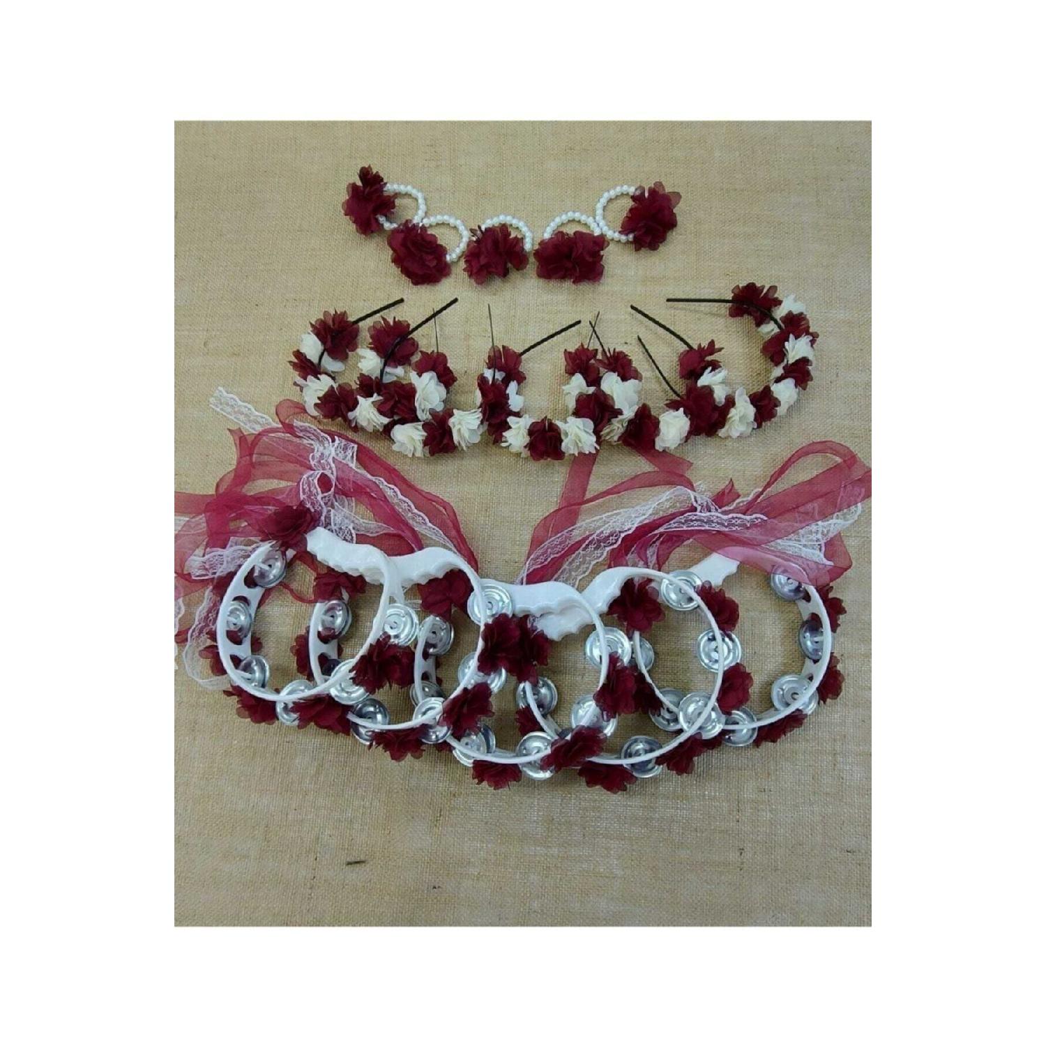 Хна Корона Изысканный Бубен Изысканный Браслет Подружки Невесты Набор Хны Бордовый